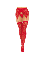 MEDIAS LIGUERO ENCAJE ROJO SENSUAL DE LA MARCA LEG AVENUE HOSIERY