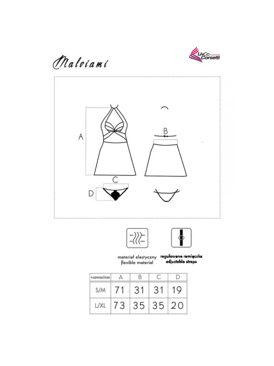 CONJUNTO LENCERÍA MALVIAMI FALDA Y PANTY NEGRO DE LA MARCA LIVCO CORSETTI SETS