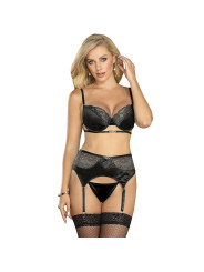SET 3 PIEZAS LENCERÍA ENCAJE NEGRO S/M - SUBLIME DE LA MARCA SUBBLIME SETS