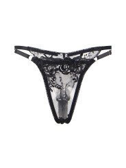 SET LENCERÍA FLORAL NEGRO SUJETADOR TANGA LIGA S/M DE LA MARCA SUBBLIME SETS