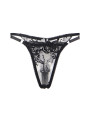 SET LENCERÍA FLORAL NEGRO SUJETADOR TANGA LIGA S/M DE LA MARCA SUBBLIME SETS