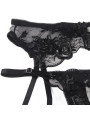 SET LENCERÍA FLORAL NEGRO SUJETADOR TANGA LIGA S/M DE LA MARCA SUBBLIME SETS