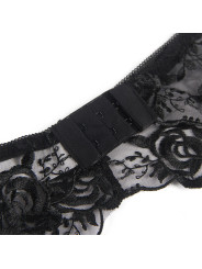 SET LENCERÍA FLORAL NEGRO SUJETADOR TANGA LIGA S/M DE LA MARCA SUBBLIME SETS