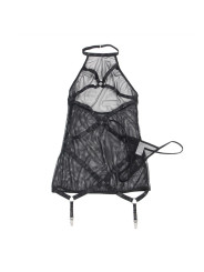 VESTIDO TRANSPARENTE SEXY NEGRO CUELLO HALTER S/M DE LA MARCA SUBBLIME DRESSES