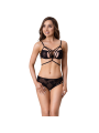CONJUNTO ELIANA SUJETADOR Y PANTY ENCAGE NEGRO S/M DE LA MARCA LIVCO CORSETTI SETS
