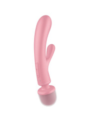 VIBRADOR RABBIT TRIPLE LOVER 3 MOTORES SILICONA ROSA DE LA MARCA SATISFYER VIBRATOR