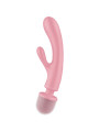 VIBRADOR RABBIT TRIPLE LOVER 3 MOTORES SILICONA ROSA DE LA MARCA SATISFYER VIBRATOR