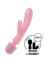 VIBRADOR RABBIT TRIPLE LOVER 3 MOTORES SILICONA ROSA DE LA MARCA SATISFYER VIBRATOR