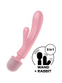 VIBRADOR RABBIT TRIPLE LOVER 3 MOTORES SILICONA ROSA DE LA MARCA SATISFYER VIBRATOR