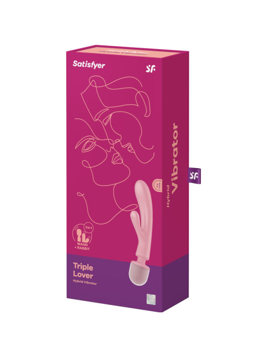 VIBRADOR RABBIT TRIPLE LOVER 3 MOTORES SILICONA ROSA DE LA MARCA SATISFYER VIBRATOR