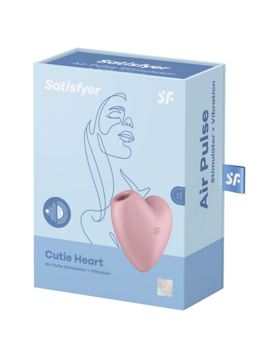 SATISFYER CUTIE HEART VIBRADOR CLITORIS IMPERMEABLE DE LA MARCA SATISFYER AIR PULSE