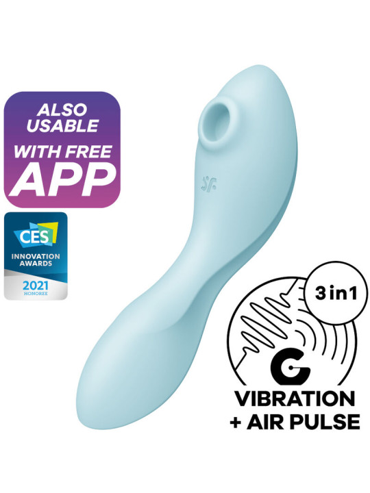 SATISFYER CURVY TRINITY 5+ - VIBRADOR 3 EN 1 CLÍTORIS Y PUNTO G DE LA MARCA SATISFYER CONNECT