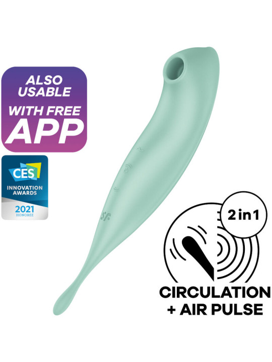 SATISFYER TWIRLING PRO+ VIBRADOR APP ONDAS PRESIÓN DE LA MARCA SATISFYER CONNECT