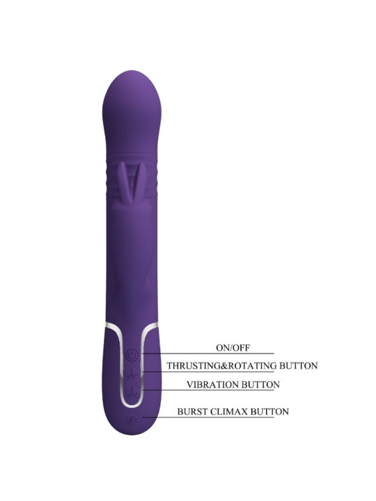 VIBRADOR RABBIT 4 EN 1 CON 7 FUNCIONES MORADO DE LA MARCA PRETTY LOVE FLIRTATION