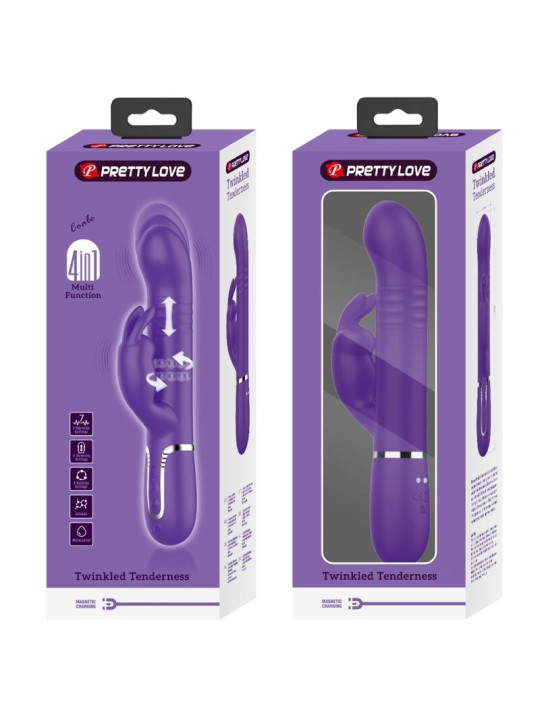 VIBRADOR RABBIT 4 EN 1 CON 7 FUNCIONES MORADO DE LA MARCA PRETTY LOVE FLIRTATION
