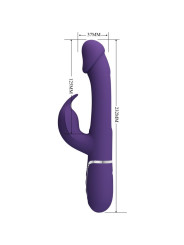 VIBRADOR RABBIT 3 EN 1 RECARGABLE CON LENGUA Y FUNCIONES MÚLTIPLES DE LA MARCA PRETTY LOVE FLIRTATION