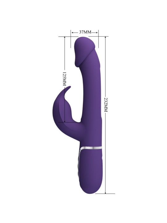 VIBRADOR RABBIT 3 EN 1 RECARGABLE CON LENGUA Y FUNCIONES MÚLTIPLES DE LA MARCA PRETTY LOVE FLIRTATION