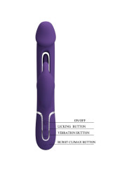 VIBRADOR RABBIT 3 EN 1 RECARGABLE CON LENGUA Y FUNCIONES MÚLTIPLES DE LA MARCA PRETTY LOVE FLIRTATION