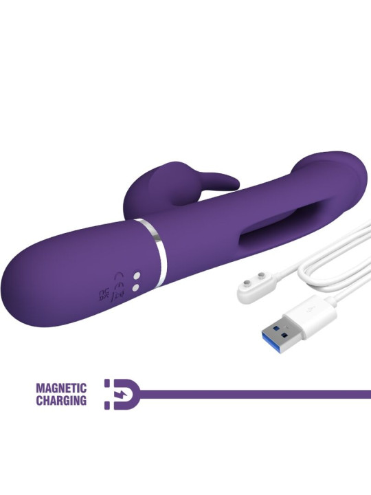 VIBRADOR RABBIT 3 EN 1 RECARGABLE CON LENGUA Y FUNCIONES MÚLTIPLES DE LA MARCA PRETTY LOVE FLIRTATION