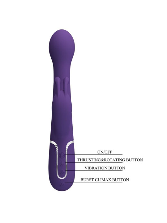 VIBRADOR RABBIT 3 EN 1 MULTIFUNCIÓN PLACER INTENSO MORADO DE LA MARCA PRETTY LOVE FLIRTATION