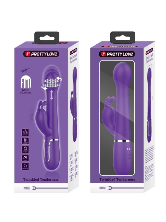 VIBRADOR RABBIT 3 EN 1 MULTIFUNCIÓN PLACER INTENSO MORADO DE LA MARCA PRETTY LOVE FLIRTATION