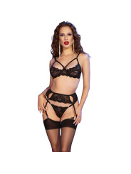 CONJUNTO LENCERÍA SEXY 4 PIEZAS NEGRO CHILIROSE DE LA MARCA CHILIROSE SETS