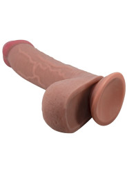 DILDO REALÍSTICO CON VENTOSA Y PIEL DESLIZANTE MULATO 23.4 CM DE LA MARCA PRETTY LOVE HIGH GRADE