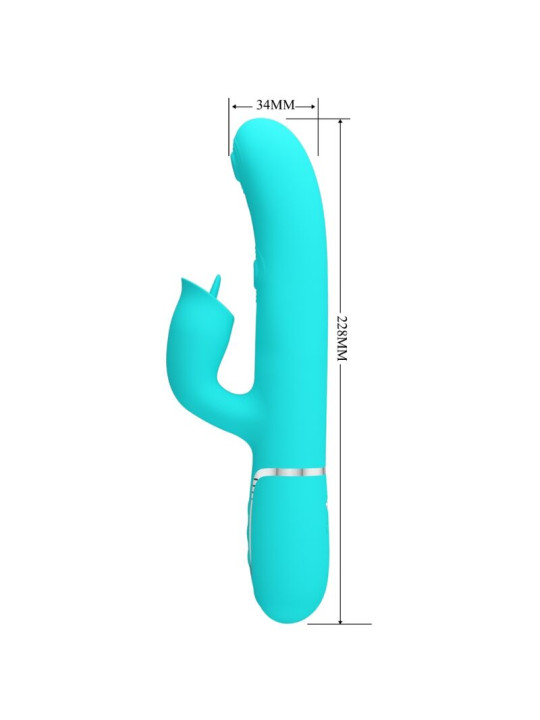 VIBRADOR RABBIT 7 MODOS LICKING VERDE AGUA DE LA MARCA PRETTY LOVE FLIRTATION