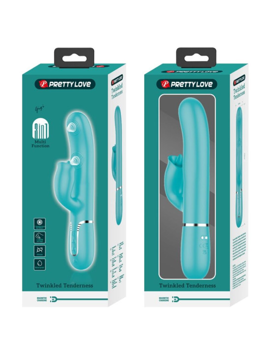 VIBRADOR RABBIT 7 MODOS LICKING VERDE AGUA DE LA MARCA PRETTY LOVE FLIRTATION