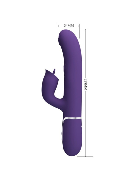 VIBRADOR RABBIT CON LICKING 7 MODOS MORADO DE LA MARCA PRETTY LOVE FLIRTATION