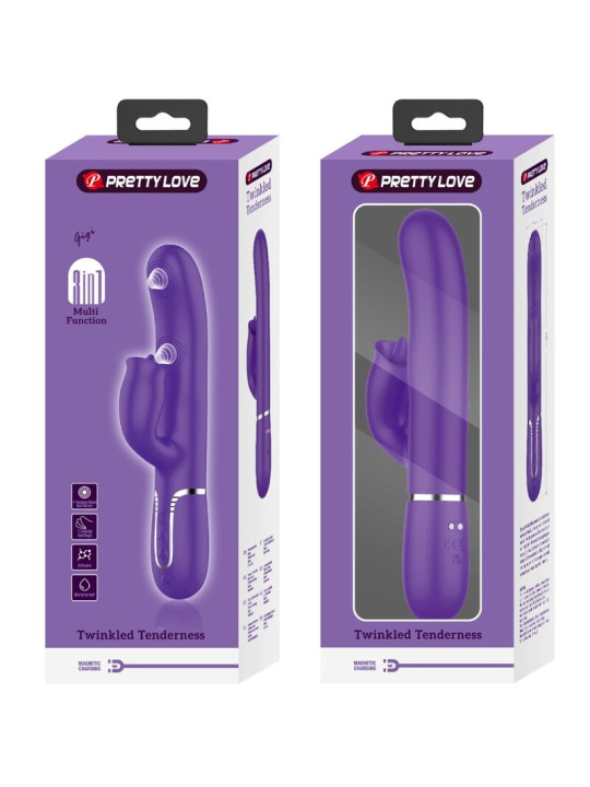 VIBRADOR RABBIT CON LICKING 7 MODOS MORADO DE LA MARCA PRETTY LOVE FLIRTATION