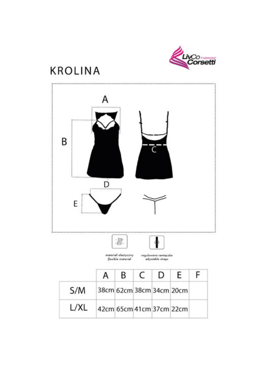 CAMISÓN TRANSPARENTE CON TANGA ENCAJE NEGRO S/M DE LA MARCA LIVCO CORSETTI SETS