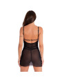 CAMISÓN TRANSPARENTE CON TANGA ENCAJE NEGRO S/M DE LA MARCA LIVCO CORSETTI SETS