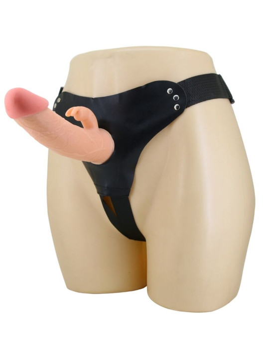 ARNÉS CON DILDO DE CONEJO 19 CM NATURAL PRETTYLOVE DE LA MARCA PRETTY LOVE