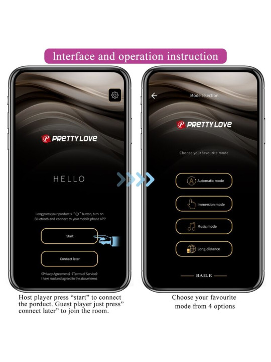 VIBRADOR RECARGABLE ETHAN LILA 12 MODOS CON APP DE LA MARCA PRETTY LOVE SMART
