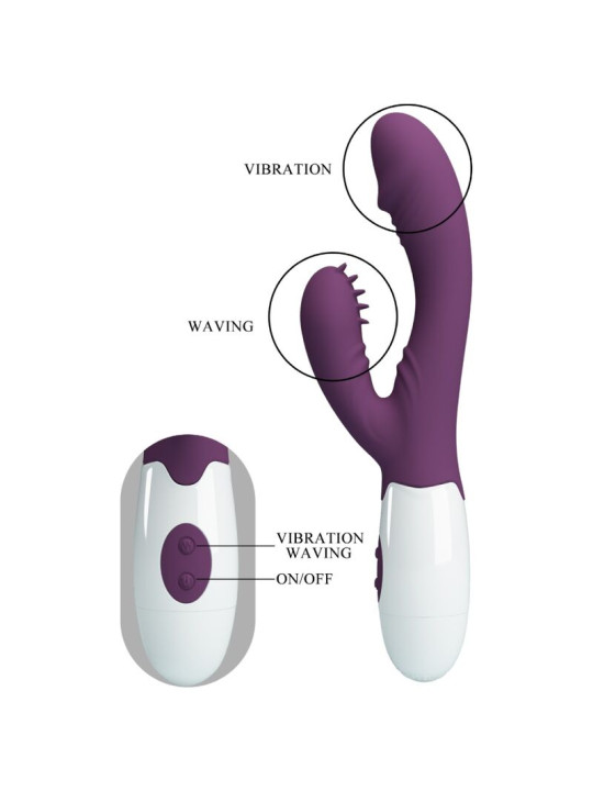 VIBRADOR RABBIT ESTIMULADOR PUNTO G MORADO 7 MODOS DE LA MARCA PRETTY LOVE FLIRTATION