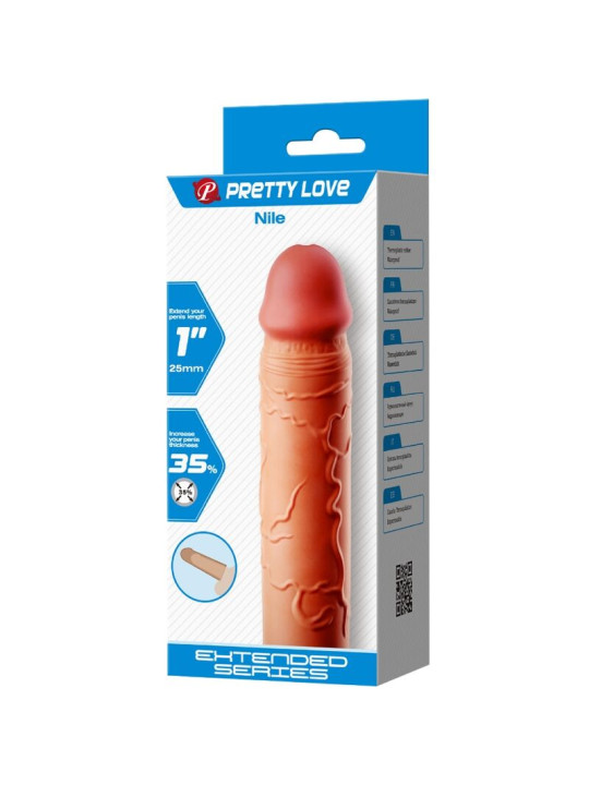 FUNDA PENE EXTENSORA REALISTA NILE  DE LA MARCA PRETTY LOVE MALE