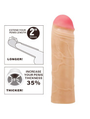 FUNDA EXTENSORA DE PENE REALISTA 2 PULGADAS DE LA MARCA PRETTY LOVE MALE