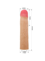 FUNDA PENE EXTENSORA 3 PULGADAS TEXTURA REALISTA DE LA MARCA PRETTY LOVE MALE