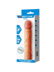 FUNDA PENE EXTENSORA 3 PULGADAS TEXTURA REALISTA DE LA MARCA PRETTY LOVE MALE