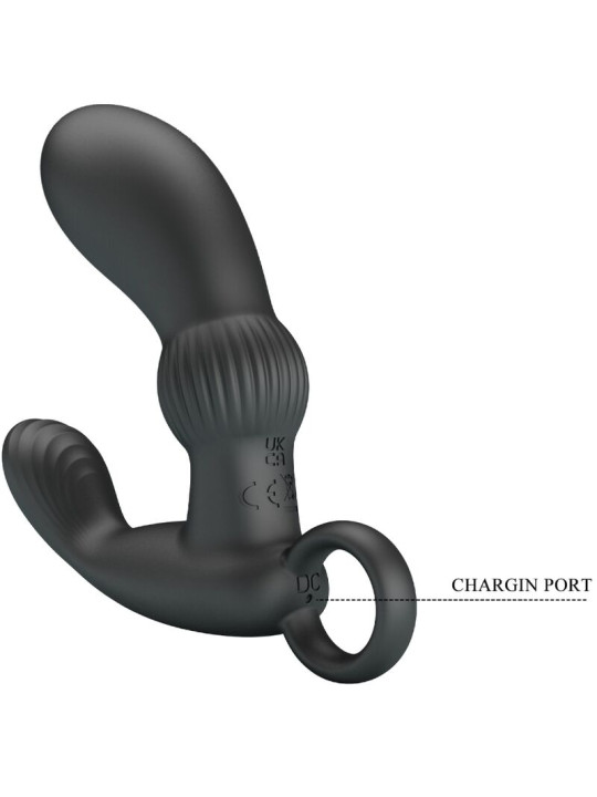 MASAGEADOR VIBRADOR ANAL CAYLA NEGRO 12 MODOS DE LA MARCA PRETTY LOVE