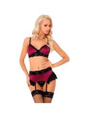 CONJUNTO LENCERÍA SATÉN BURDEOS Y ENCAJE LIVCO CORSETTI DE LA MARCA LIVCO CORSETTI SETS
