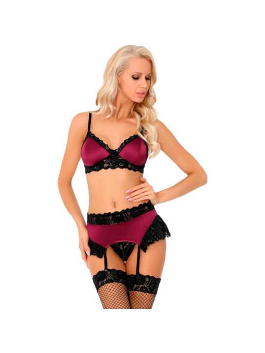 CONJUNTO LENCERÍA SATÉN BURDEOS Y ENCAJE LIVCO CORSETTI DE LA MARCA LIVCO CORSETTI SETS