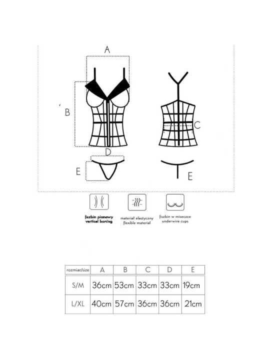 CORSÉ SEXY LIVCO CON TANGA NEGRO Y BEIGE S/M DE LA MARCA LIVCO CORSETTI SETS