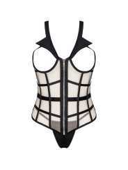 CORSÉ SEXY LIVCO CON TANGA NEGRO Y BEIGE S/M DE LA MARCA LIVCO CORSETTI SETS