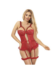TEDDY SEXY CON LIGAS Y ENCAJE ROJO SUBBLIME S/M DE LA MARCA SUBBLIME BODIES