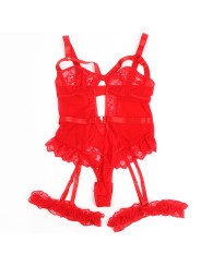 TEDDY SEXY CON LIGAS Y ENCAJE ROJO SUBBLIME S/M DE LA MARCA SUBBLIME BODIES