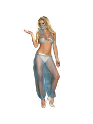 SET LENCERÍA INDIA AZUL S/M CON BRILLOS SEXY DE LA MARCA SUBBLIME SETS