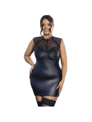 VESTIDO SEXY DE CUERO Y ENCAJE NEGRO SUBBLIME DE LA MARCA SUBBLIME DRESSES