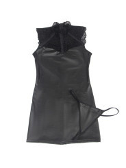 VESTIDO SEXY DE CUERO Y ENCAJE NEGRO SUBBLIME DE LA MARCA SUBBLIME DRESSES
